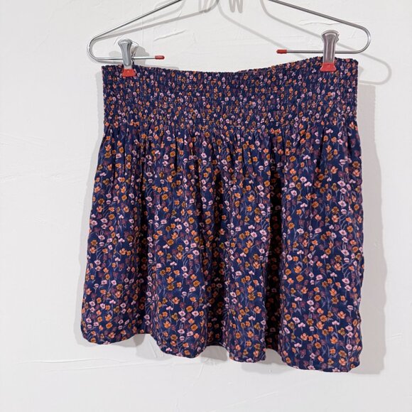 Mossimo Supply Co. Women's Navy Blue Purple Pink & Orange Floral Mini Skirt - Picture 1 of 5